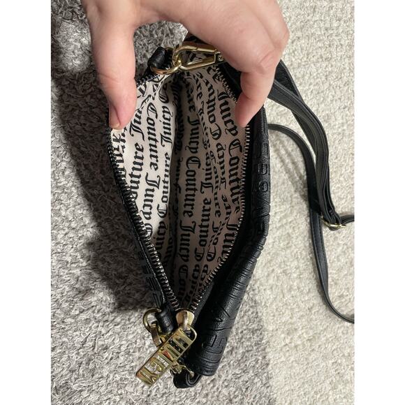 Y2k Juicy Couture Women's Small Crossbody Purse Wallet Bag Black - Picture 5 of 14